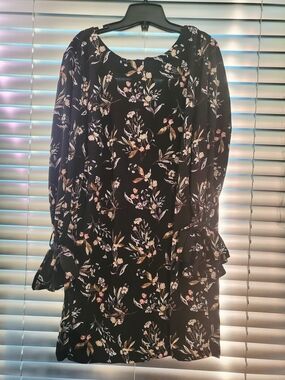 Black Floral Long Sleeve Blouse